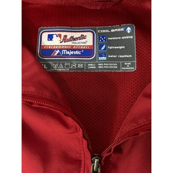 St. Louis Cardinals Majestic Performance Cool base 3/4 Zip Up Jacket sz XL - Picture 7 of 11